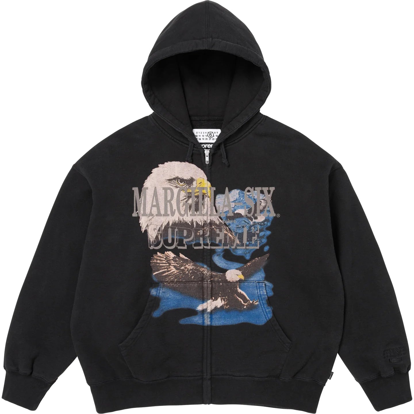 Supreme MM6 Maison Margiela Eagle Zip Up Hooded Sweatshirt Black