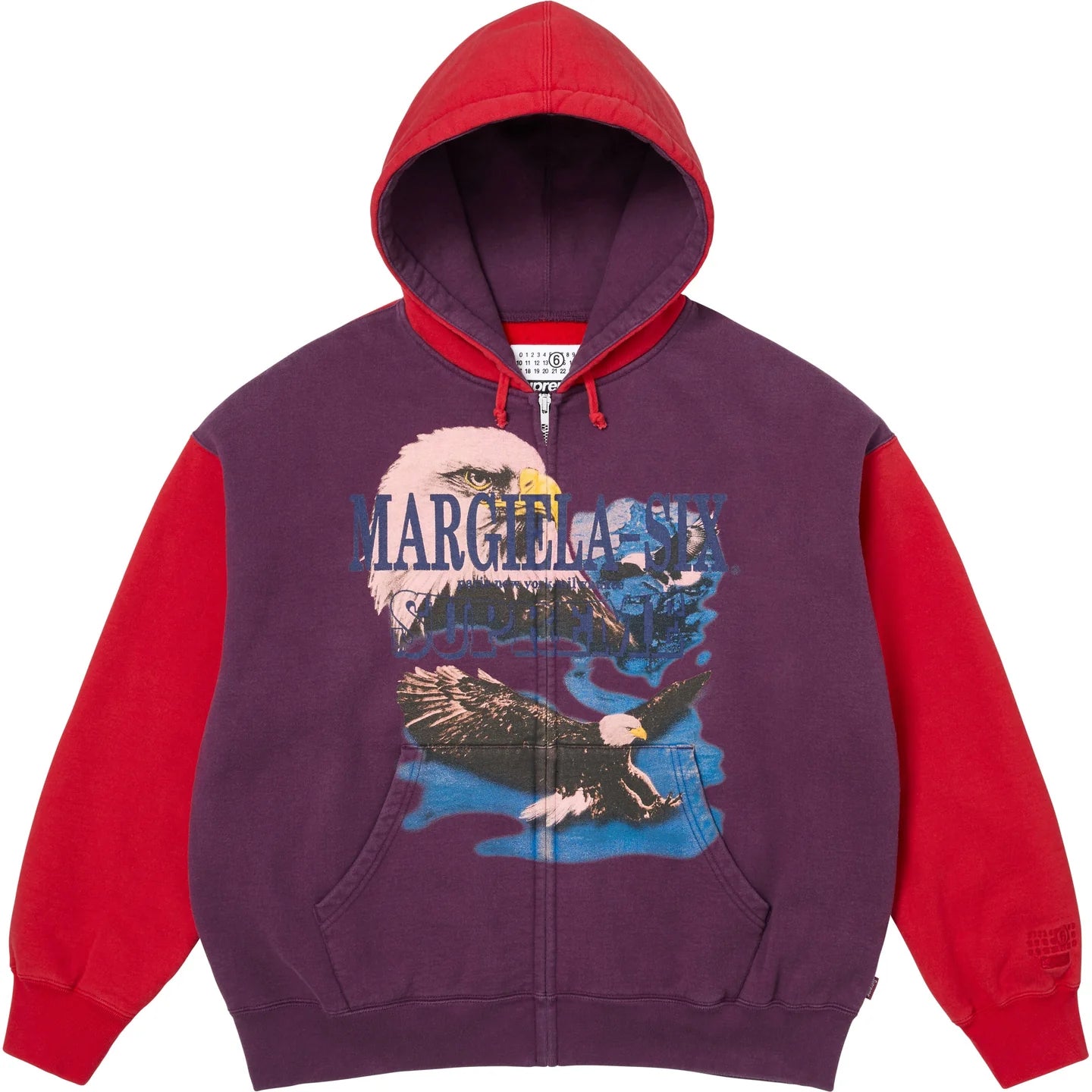 Supreme MM6 Maison Margiela Eagle Zip Up Hooded Sweatshirt Purple