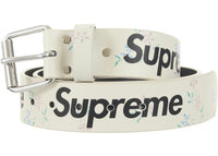 Supreme Repeat Leather Belt FW25 White