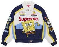 Supreme SpongeBob SquarePants Jeff Hamilton Racing Jacket White