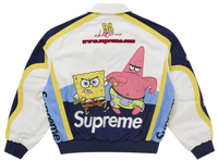 Supreme SpongeBob SquarePants Jeff Hamilton Racing Jacket White