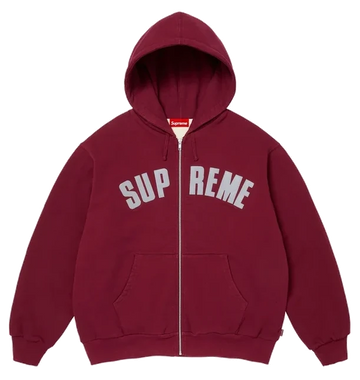 Supreme Arc Thermal Lined Zip Up Hooded Sweatshirt Cardinal