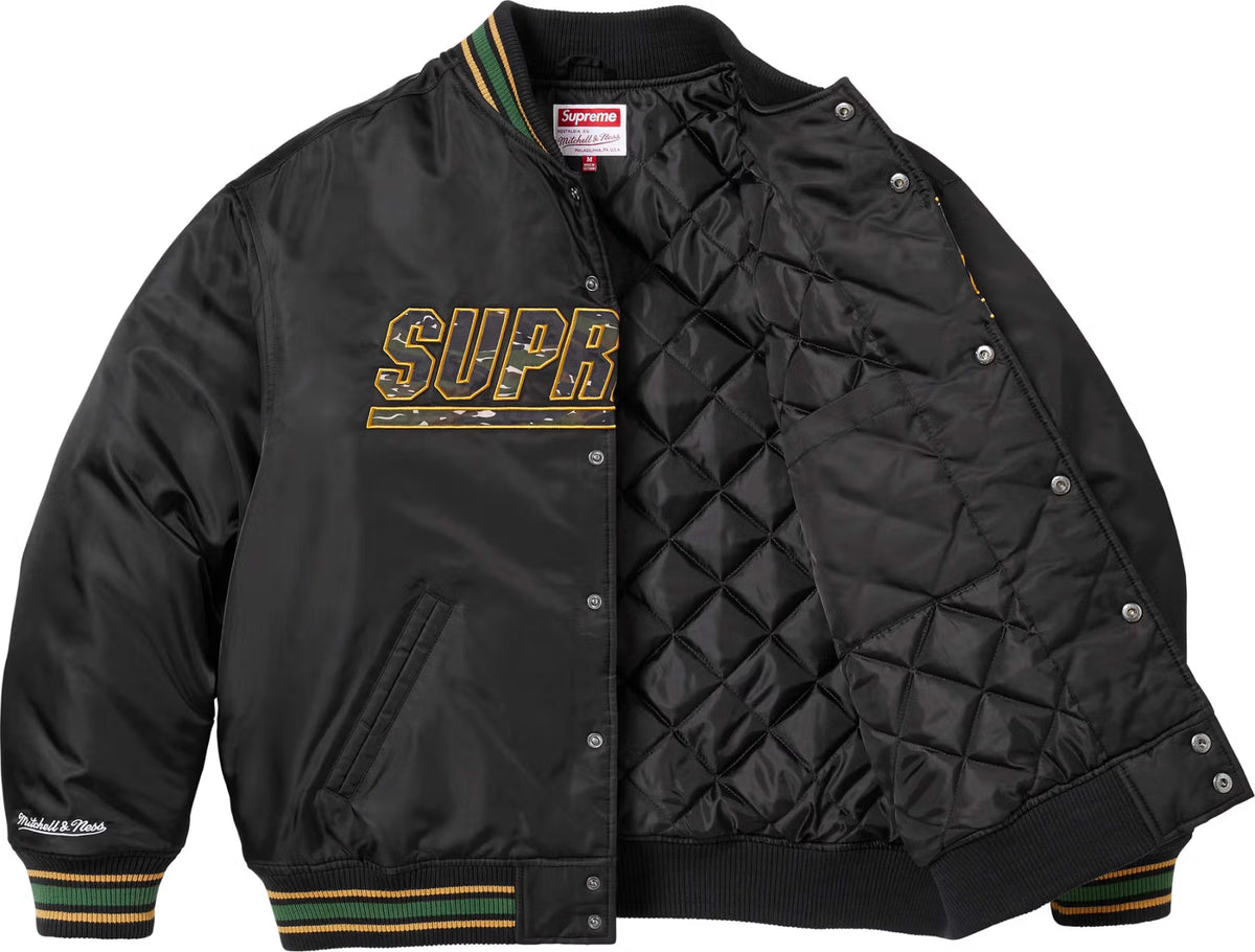 Supreme Mitchell & Ness Camo Logo Varsity Jacket