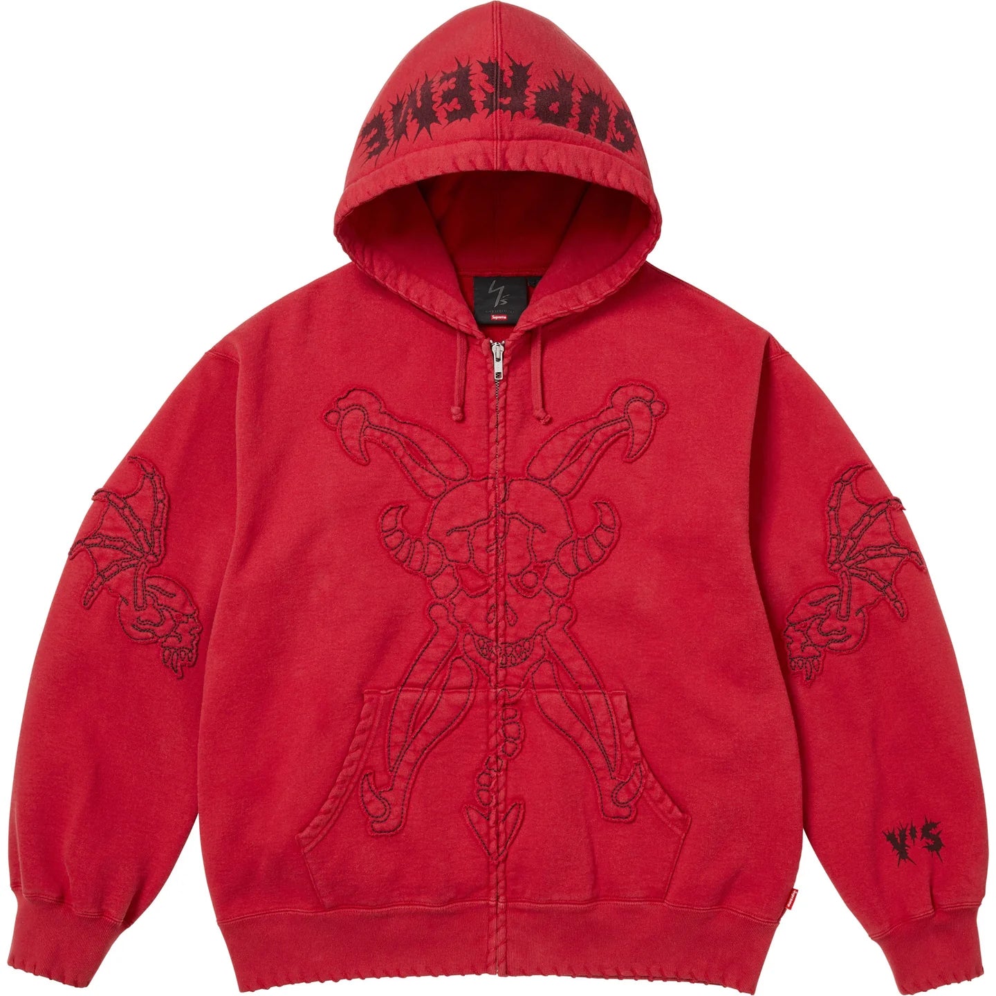 Supreme Y's Yohji Yamamoto Zip Up Hooded Sweatshirt Washed Red