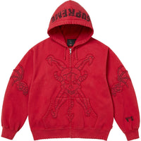 Supreme Y's Yohji Yamamoto Zip Up Hooded Sweatshirt Washed Red