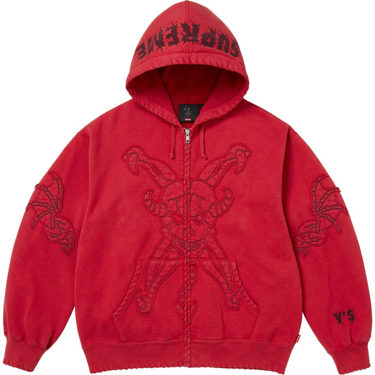 Supreme Y's Yohji Yamamoto Zip Up Hooded Sweatshirt Washed Red