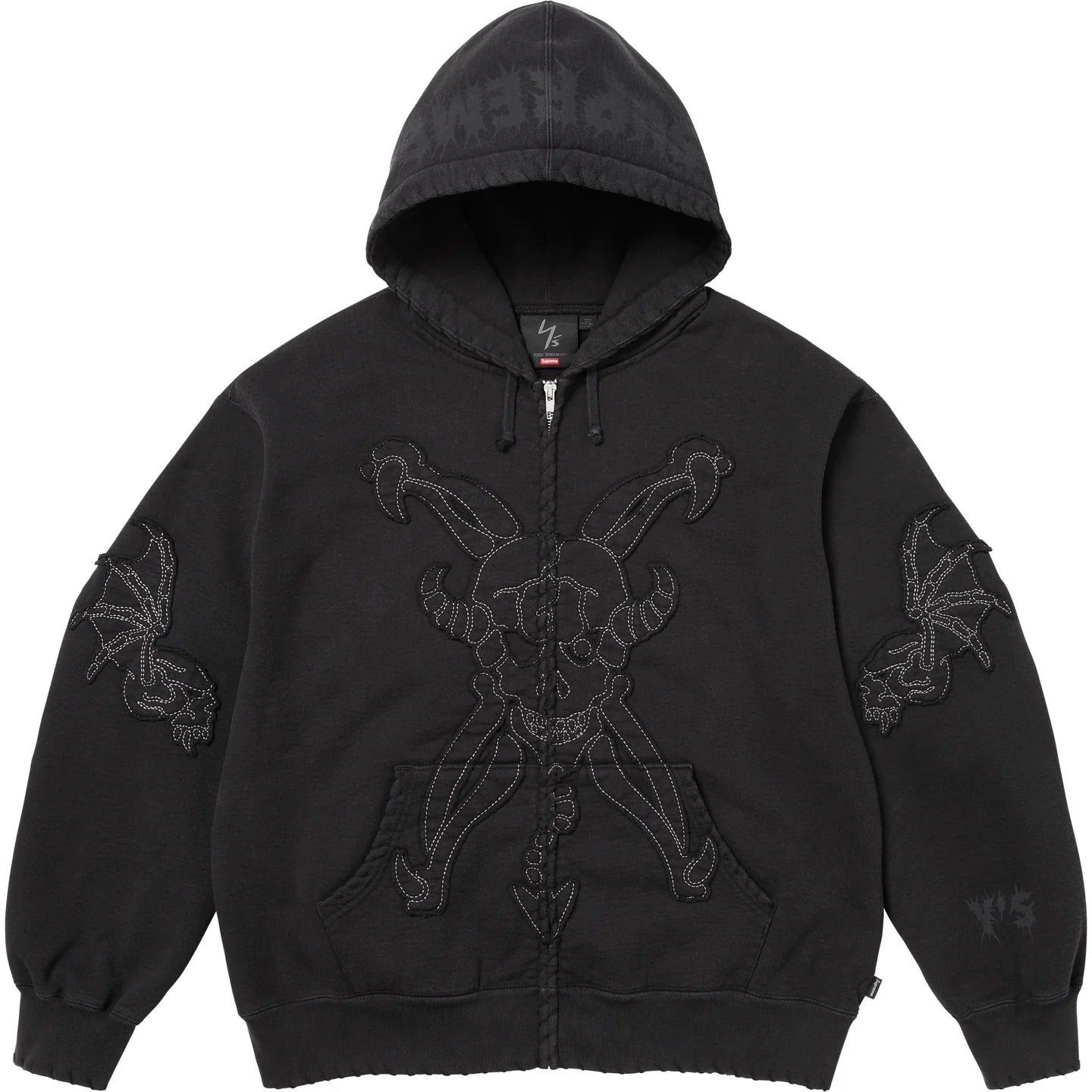 Supreme Y's Yohji Yamamoto Zip Up Hooded Sweatshirt Black