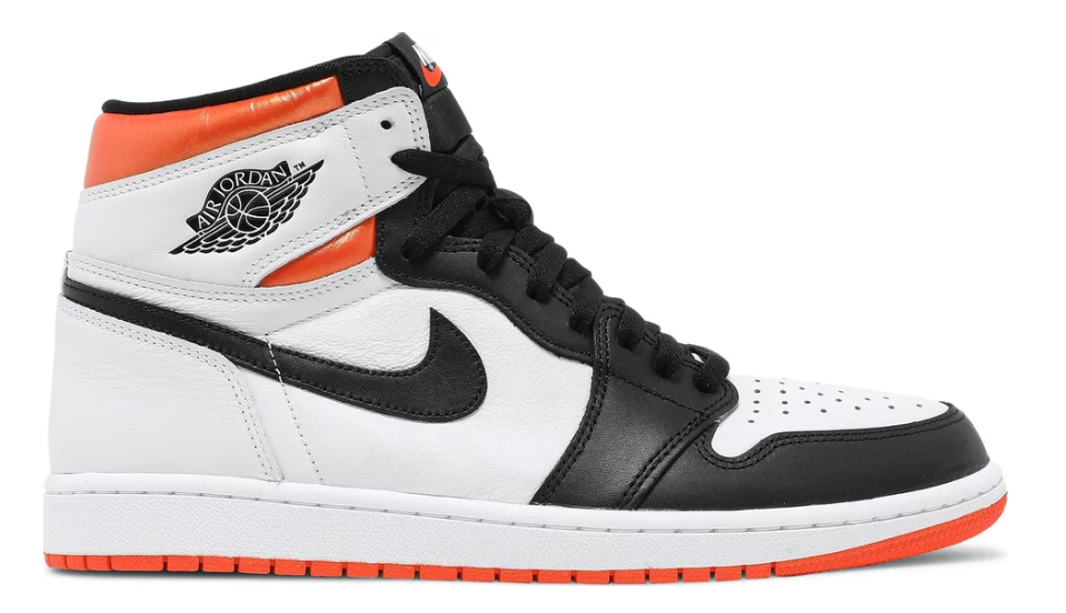 pomarańczowe białe czarne wysokie buty air jordan 1 high electro orange