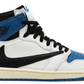 niebieskie białe czarne wysokie buty air jordan 1 high fragment travis scott w kolaboracji z fragment i travis scott