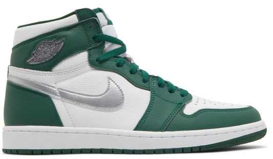 zielone białe srebrne wysokie buty air jordan 1 high gorge green