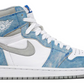 niebieskie białe srebrne wysokie buty air jordan 1 high hyper royal smoke grey