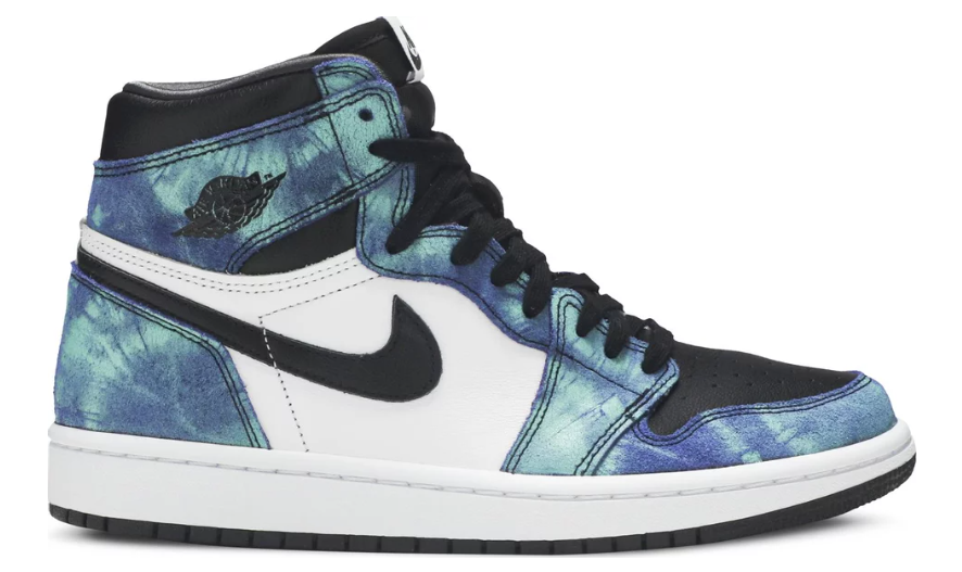 niebieskie czarne białe kolorowe barwne wysokie air jordan 1 high tie die w