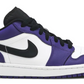 fioletowe białe czarne niskie buty air jordan 1 low court purple