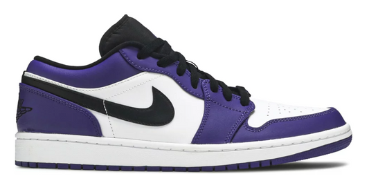 fioletowe białe czarne niskie buty air jordan 1 low court purple