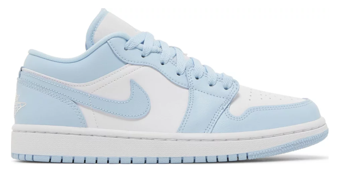 błękitne białe niebieskie niskie buty air jordan 1 low ice blue