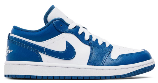 niebieskie białe niskie buty air jordan 1 low marina blue