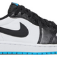 niebieskie czarne białe niskie buty air jordan 1 low unc black dark powder blue
