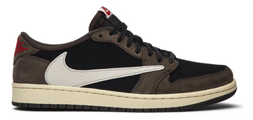 brązowe czerwone czarne białe niskie buty air jordan 1 low x travis scott mocha w kolaboracji z travis scott