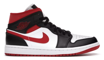 czerwone białe czarne średnie buty air jordan 1 mid gym red