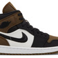 brązowe oliwkowe białe czarne buty średnie air jordan 1 mid olive toe