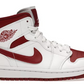 białe czerwone średnie buty air jordan 1 mid reverse chicago w damskie