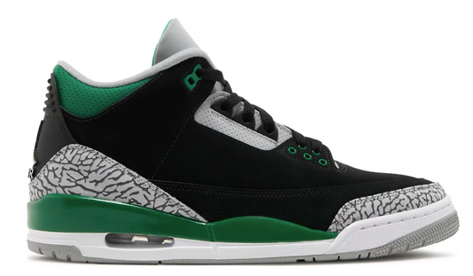 zielone czarne białe elephant print buty air jordan 3 pine green