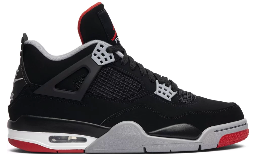 czarne szare białe czerwone buty air jordan 4 bred 2019