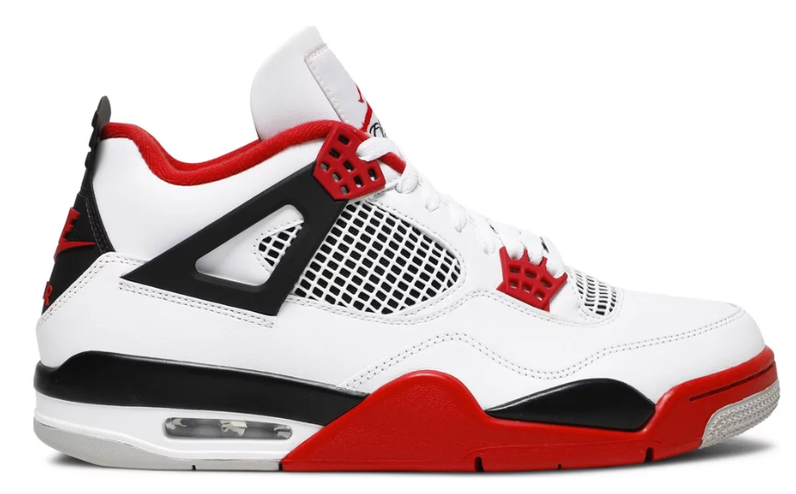 czerwone białe czarne buty air jordan 4 fire red 2020