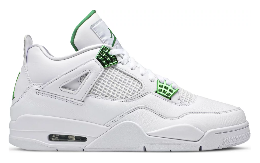 zielone białe metaliczne buty air jordan 4 metalic pack green