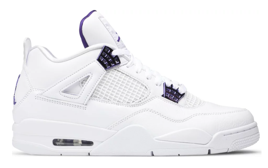 fioletowe białe metaliczne buty air jordan 4 metalic pack purple