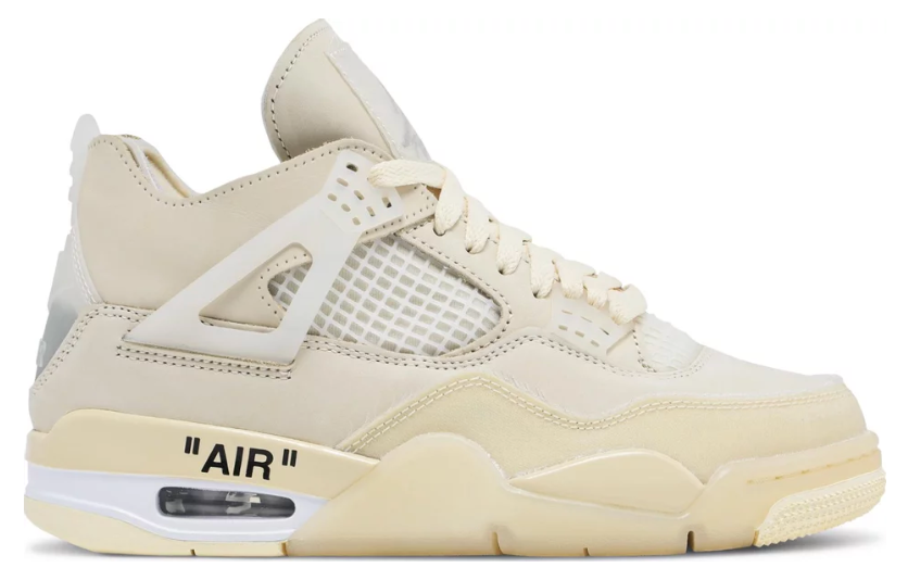 kremowe białe "air" buty air jordan 4 off white sail w kolaboracji z virgil abloh