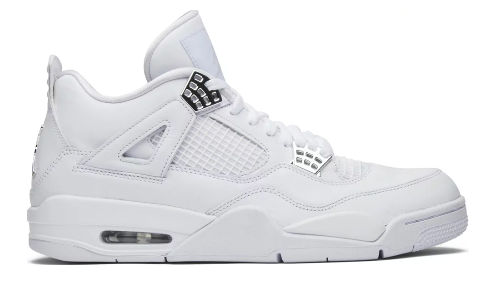 białe kremowe metaliczne srebrne buty air jordan 4 pure money 2017