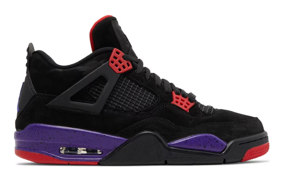 fioletowe cement czarne czerwone buty air jordan 4 raptors