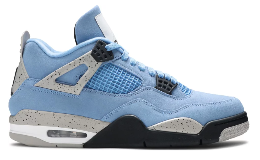 białe cement niebieskie białe czarne baby blue air jordan 4 university blue unc