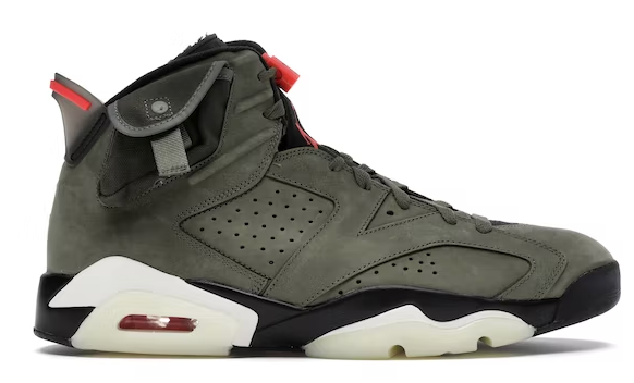 kremowe białe czarne oliwkowe buty air jordan 6 travis scott olive w kolaboracji z travis scott