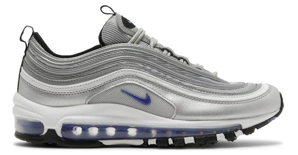 srebrne fioletowe granatowe air max 97 silver violet