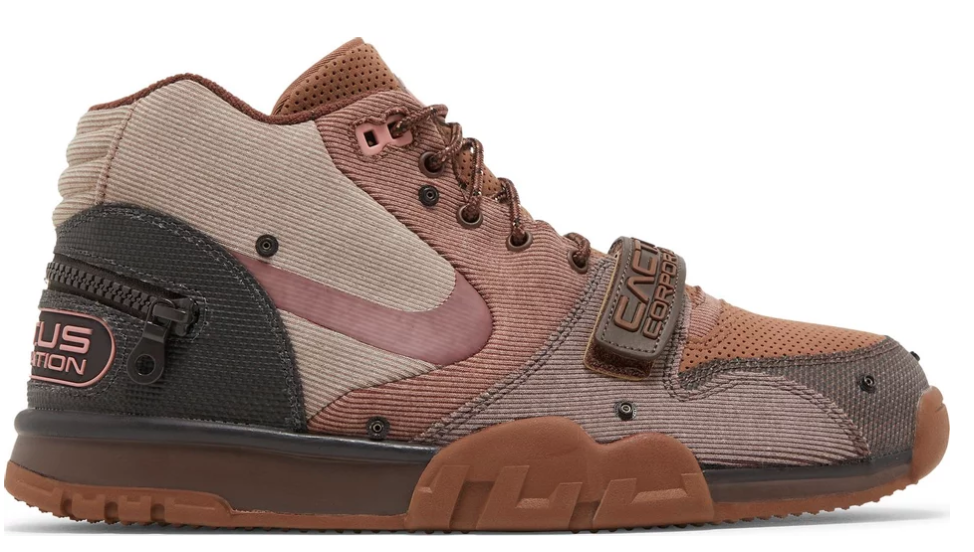 brązowe czekoladowe beżowe buty nike air trainer travis scott chocolate w kolaboracji z travis scott