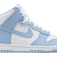niebieskie białe baby blue wysokie buty nike dunk high aluminium