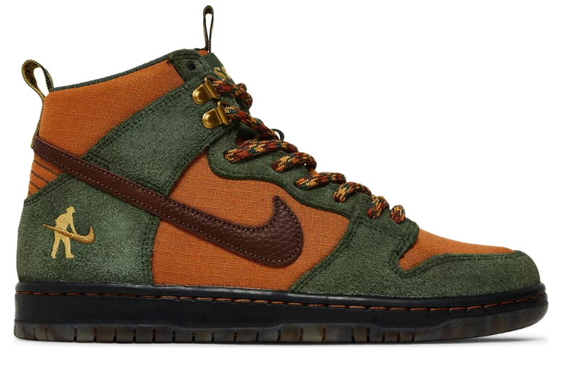 zielone brązowe czarne wysokie buty nike dunk high sb pass port work boots w kolaboracji z pass port