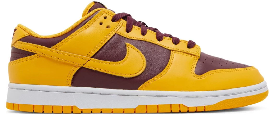 żółte brązowe białe niskie buty nike dunk low arizona state