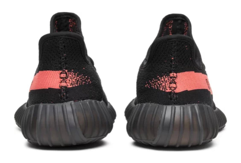 Black yeezy with red stripe hotsell