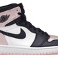 różowe białe czarne błyszczące buty air jordan 1 hight atmosphere bubble gum