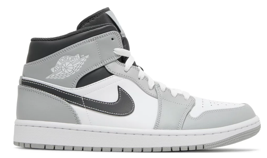 szare czarne białe siwe średnie buty air jordan 1 mid ligh smoke grey anthracite