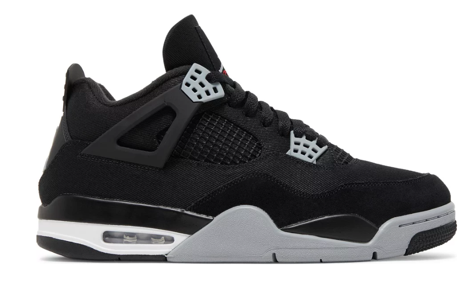 czarne szare białe buty zamszowe air jordan 4 black canvas