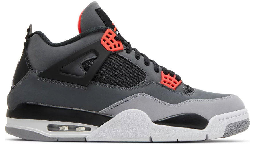 szare pomarańczowe białe czarne buty air jordan 4 infrared