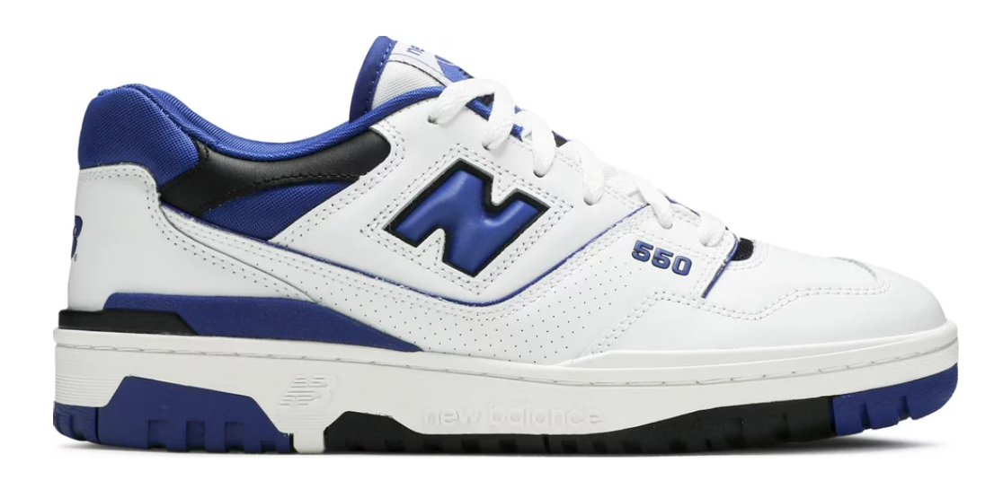 niebieskie białe czarne buty new balance 550 white blue