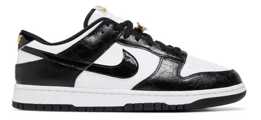 czarne złote białe błyszczące niskie buty nike dunk low black white world champ